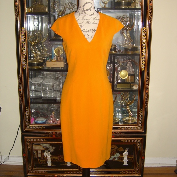 KAREN MILLEN ORANGE SHEATH DRESS US6 UK10 - Picture 5 of 5